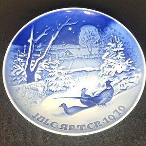 Vintage 1970 Copenhagen Pheasants in the Snow at Christmas Plate